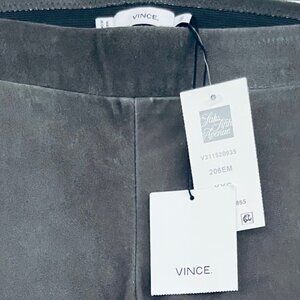 VINCE "EMBER" GRAY STRETCH SUEDE LAMB LEATHER PANTS - SIZE XXS- TAGS ON